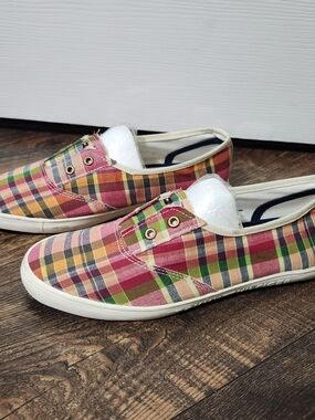 Tommy Hilfiger Vintage "Nina" Berry Plaid Slip-On Sneakers